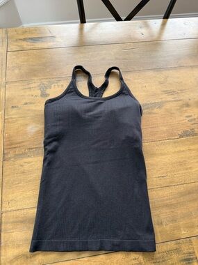 Black Ribbed Racerback Tank Top
